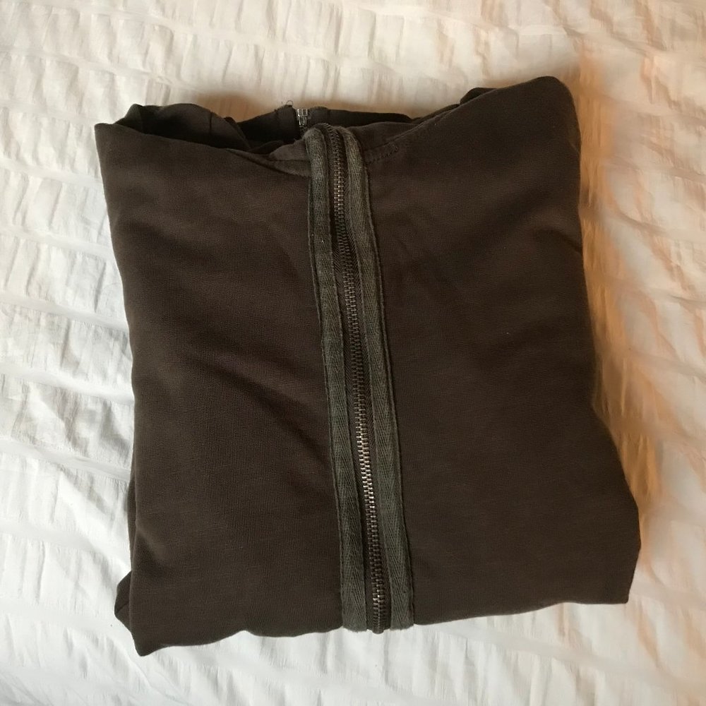 Parasuco Brown Hoodie Zip-up Hooded Sweatshirt MEN Large
